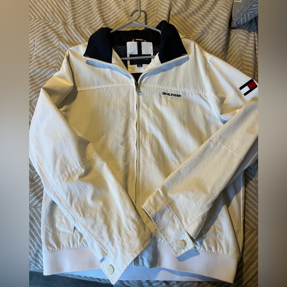 Tommy Hilfiger White Windbreaker Jacket